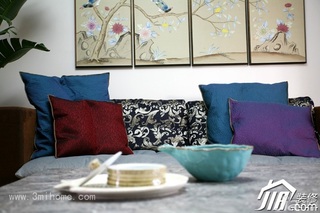 中式风格公寓简洁富裕型客厅沙发背景墙沙发图片