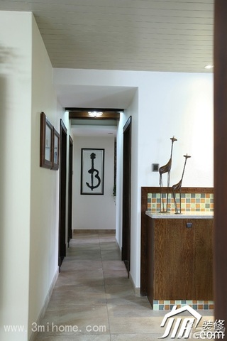 中式风格公寓富裕型走廊装修效果图