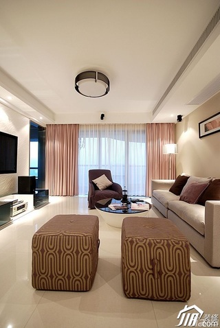 简约风格三居室简洁白色120平米客厅沙发背景墙沙发图片