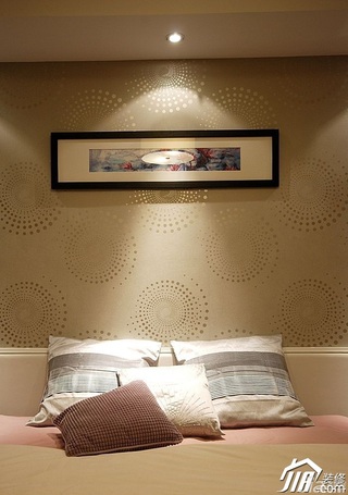 简约风格三居室简洁120平米卧室卧室背景墙床效果图