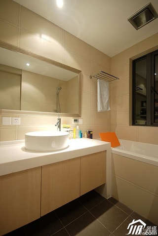 简约风格三居室简洁120平米卫生间背景墙洗手台效果图