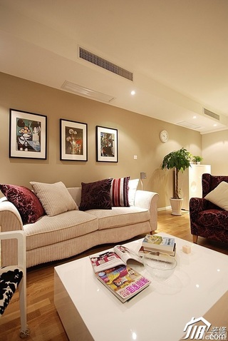 简约风格公寓富裕型客厅沙发背景墙沙发效果图