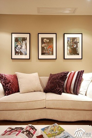 简约风格公寓富裕型沙发背景墙效果图