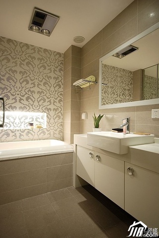 简约风格公寓简洁富裕型卫生间洗手台效果图