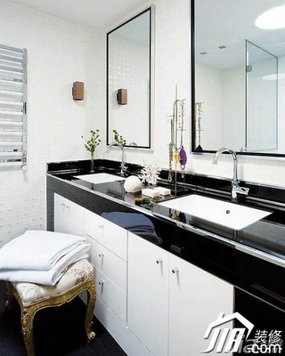 欧式风格别墅黑白20万以上洗手台效果图