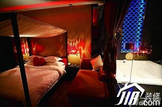 简约风格公寓浪漫红色经济型卧室床图片