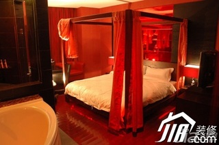 简约风格公寓浪漫红色经济型卧室床图片
