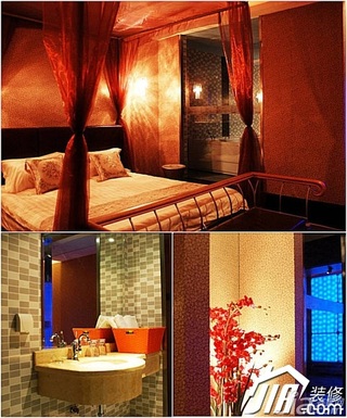 简约风格公寓浪漫红色经济型卧室装潢