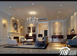 东南亚风格别墅奢华豪华型客厅背景墙沙发效果图