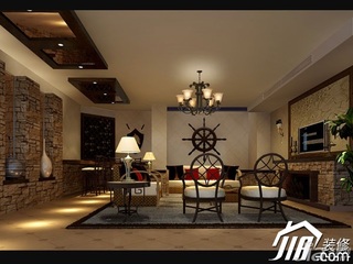 东南亚风格别墅大气豪华型客厅电视背景墙沙发图片