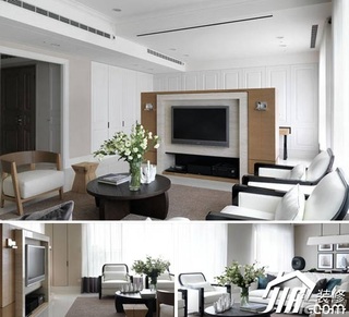 混搭风格小户型简洁5-10万50平米客厅电视背景墙沙发效果图