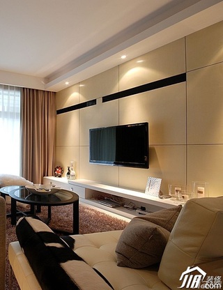 简约风格15-20万130平米客厅电视背景墙电视柜效果图