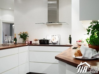欧式风格公寓白色富裕型100平米厨房橱柜定做