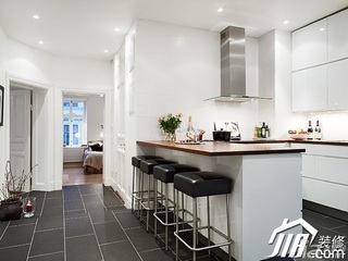 欧式风格公寓白色富裕型100平米厨房橱柜定做