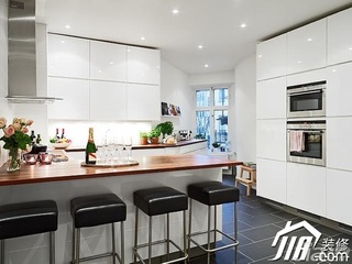 欧式风格公寓白色富裕型100平米厨房橱柜效果图