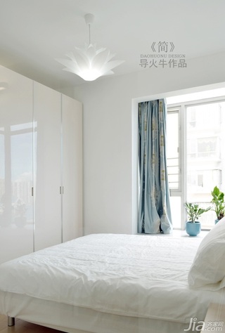 导火牛简约风格公寓简洁白色经济型卧室床图片