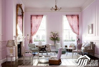 欧式风格粉色富裕型客厅沙发图片