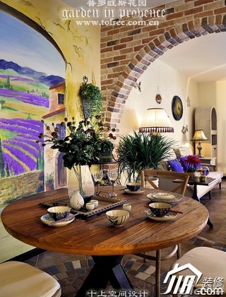 十上美式乡村风格公寓富裕型130平米餐桌图片