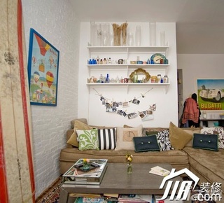 混搭风格公寓经济型客厅沙发背景墙沙发图片