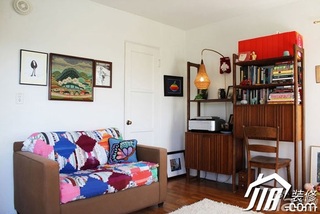 混搭风格公寓经济型书房沙发背景墙沙发图片
