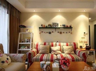 田园风格公寓温馨经济型90平米客厅沙发背景墙沙发效果图
