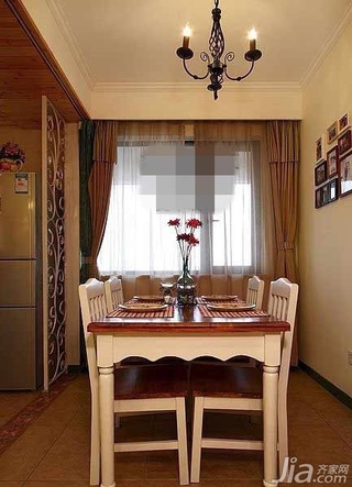 田园风格公寓经济型90平米餐厅窗帘图片
