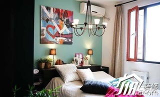 混搭风格公寓经济型90平米卧室卧室背景墙床婚房家装图片
