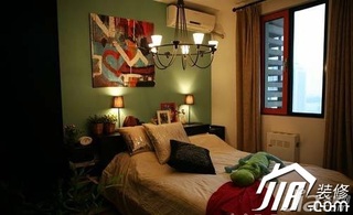 混搭风格公寓经济型90平米卧室卧室背景墙床婚房设计图