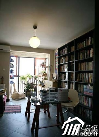 混搭风格公寓经济型90平米书房窗帘婚房家居图片