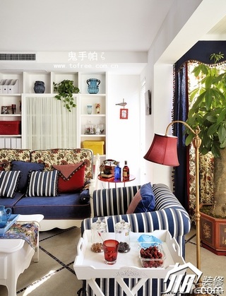 鬼手帕混搭风格复式浪漫富裕型客厅沙发图片