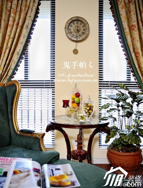 鬼手帕,新古典风格,豪华型装修,公寓装修,窗帘