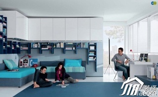 欧式风格公寓富裕型70平米卧室背景墙床图片