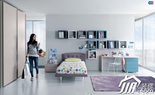 欧式风格公寓富裕型70平米儿童房卧室背景墙床图片