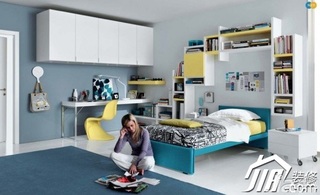 欧式风格公寓富裕型70平米儿童房卧室背景墙床效果图