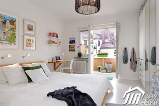 欧式风格公寓富裕型70平米卧室床效果图