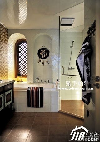 鬼手帕混搭风格富裕型140平米以上卫生间浴缸图片