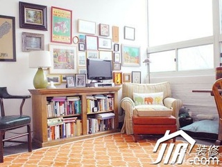 混搭风格小户型经济型70平米书房照片墙沙发效果图