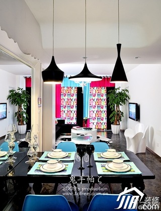 鬼手帕混搭风格富裕型60平米餐厅餐桌图片