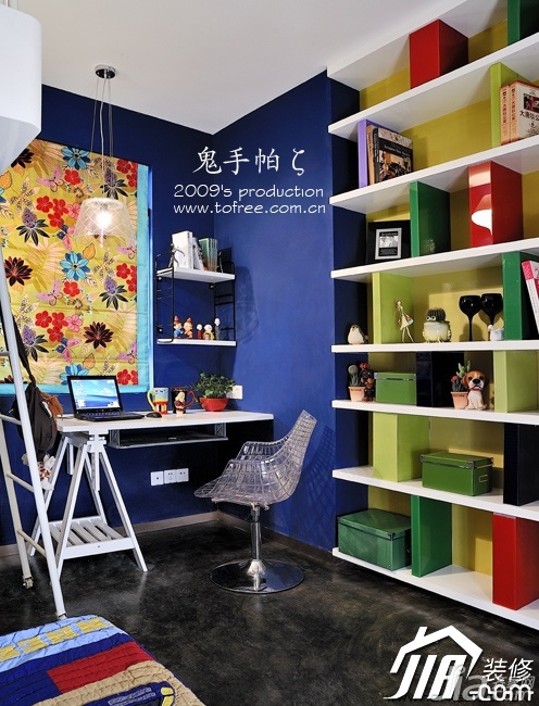 鬼手帕,60平米装修,混搭风格,富裕型装修,儿童房,灯具,床