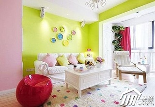 简约风格小户型绿色5-10万客厅沙发背景墙沙发图片