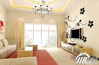 简约风格公寓简洁经济型110平米客厅电视背景墙灯具效果图