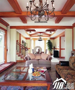 东南亚风格复式豪华型客厅沙发图片
