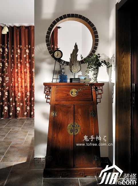 鬼手帕,5-10万装修,富裕型装修,二居室装修,中式风格,50平米装修,边柜,古典