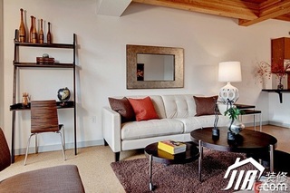 田园风格公寓简洁富裕型70平米客厅沙发背景墙沙发效果图
