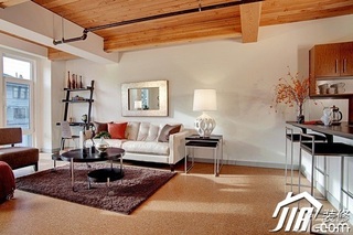 田园风格公寓简洁富裕型70平米客厅吧台沙发图片