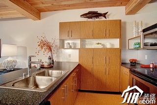 田园风格公寓富裕型70平米厨房橱柜设计图