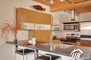 田园风格公寓富裕型70平米厨房吧台橱柜设计图纸