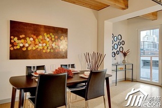田园风格公寓简洁富裕型70平米餐厅餐厅背景墙餐桌效果图