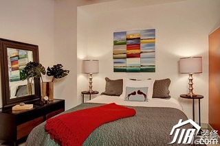 田园风格公寓富裕型70平米卧室卧室背景墙床图片