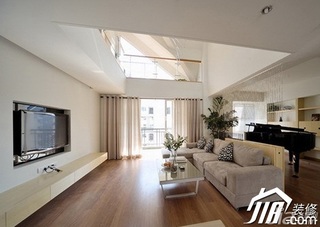 简约风格复式富裕型110平米客厅沙发图片